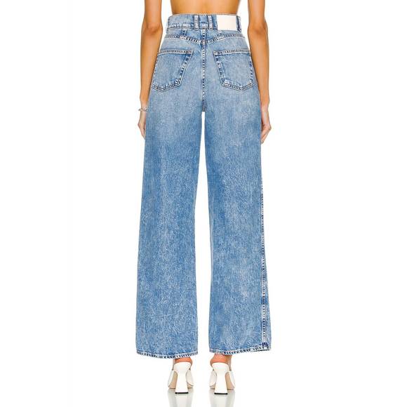 NEW GRLFRND morgan pleated high rise wide leg jeans in riverside - Picture 2 of 2